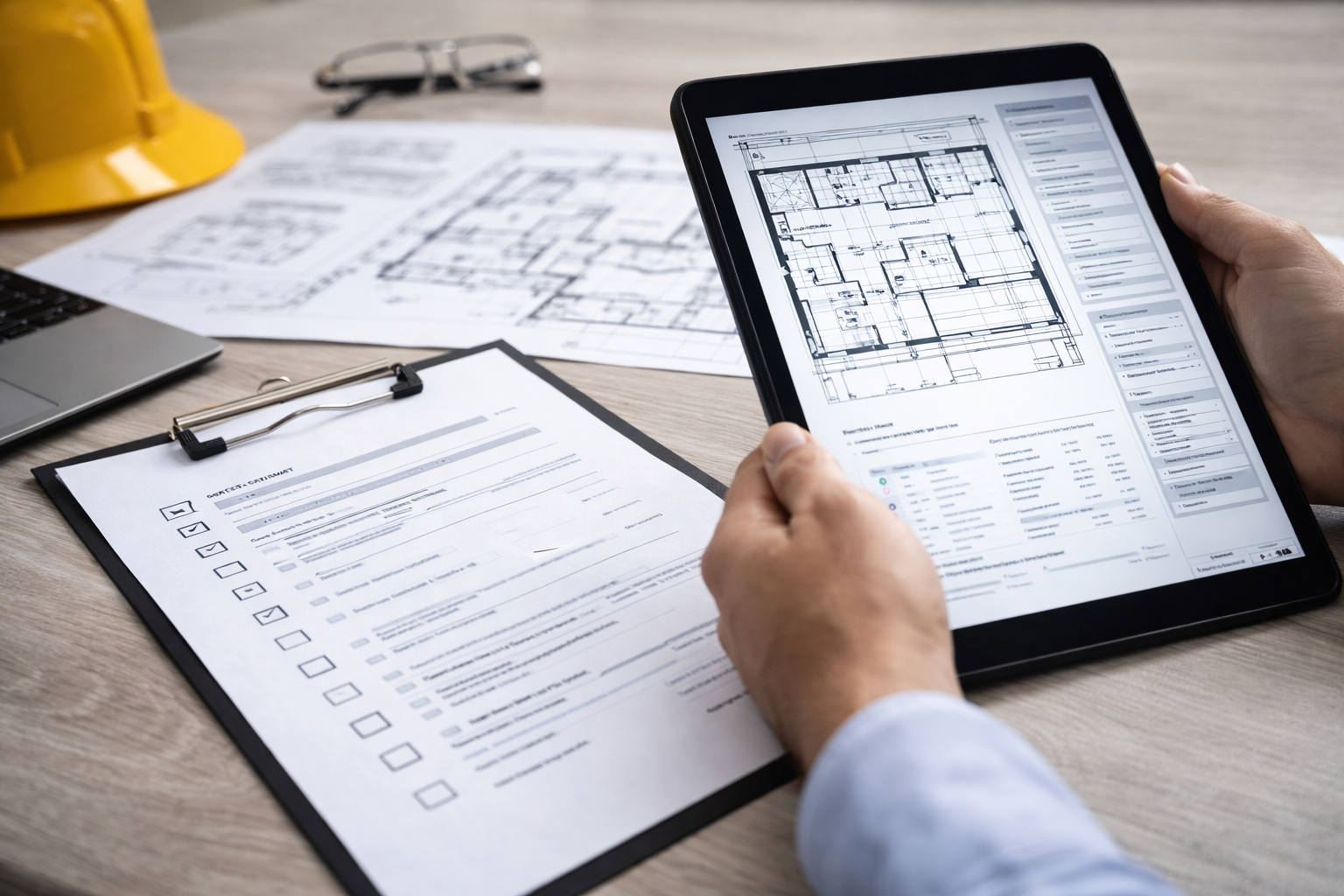 Process : plans, tablette, suivi